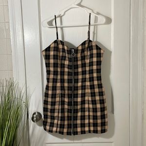 Orange/Black Plaid Dress